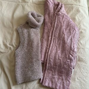 Zara Pink metallic Cowl Neck Sweater Set